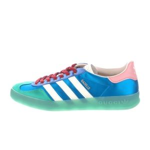 Gucci x Adidas Blue Satin Gazelle Sneakers size 9